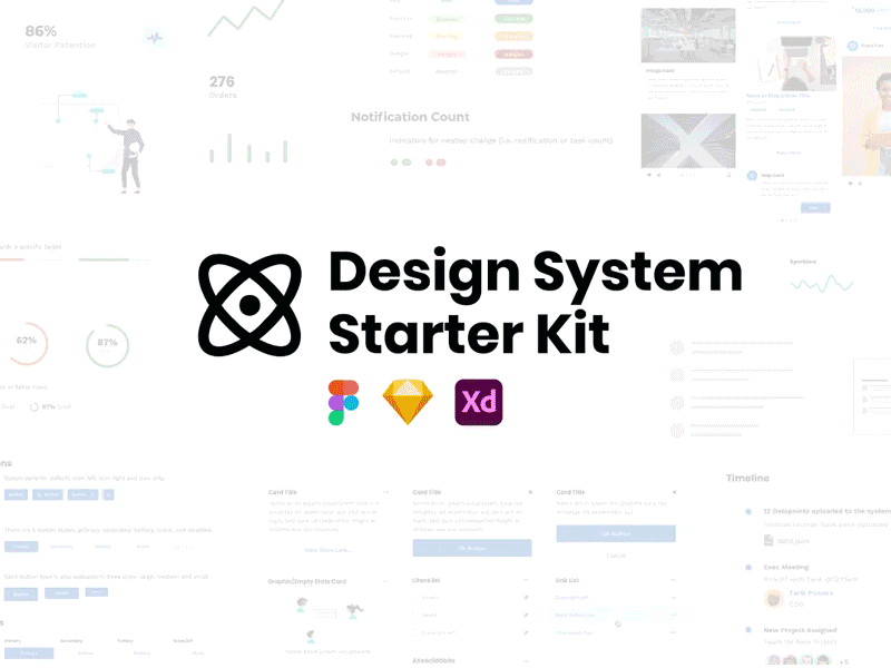 Design System Starter Kit atomic design componenets design system figma sketch starter template templates ui uiux xd