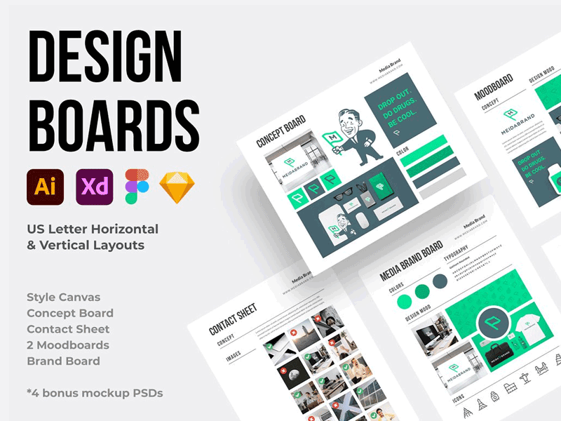 Design Board Templates brand brand board branding design design process graphic design moodboard