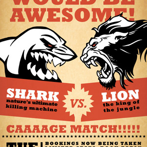 Shark vs. Lion fight poster