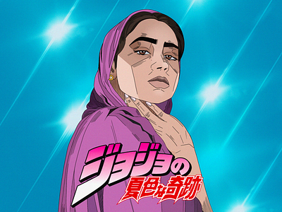Zaynab X Jojo's Bizarre Adventures anime illustraion jojo