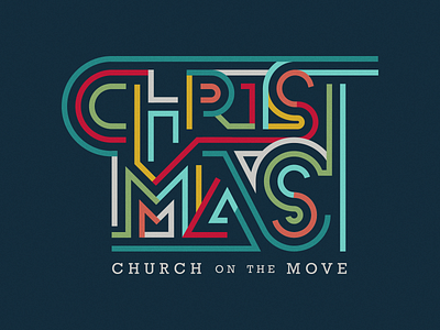Christmas at Church on the Move branding christmas church design design flat illustration illustrator minimal type typography vector