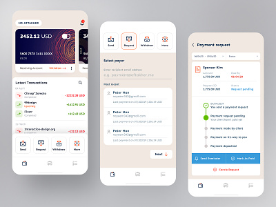 Payoneer App Redesign | Wallet bank bank app cards cards ui corporate creative money app money transfer payment payment app payments ui user experience user interface ux wallet