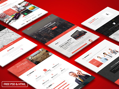 KreFolio-Startup Agency Landing Page Template. Freebie corporate creative free freebie html psd startup ui user experience user interface ux web design