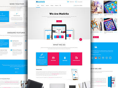 Material Onepage Version corporate creative google material onepage psd ui user experience user interface ux web design wip