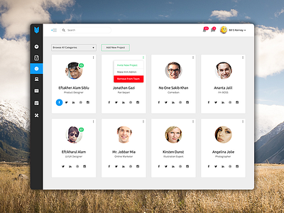 Team Page admin panel backend blue card dashboard files management project red team team card