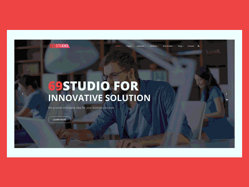 SixtyNineStudio agency app corporate creative landing page one page psd theme user experience user interface web design wordpress