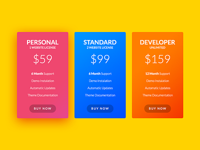 Pricing Tables plan pricing professional table tables ui unique web web element