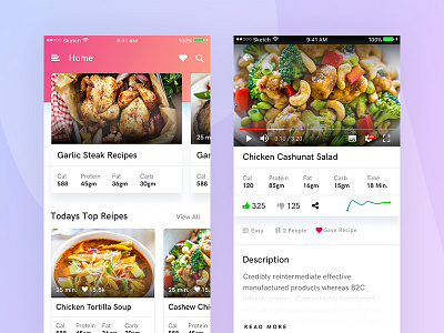 Recipes chart exploration foods mobile app recipes ui ux video