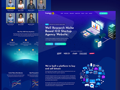 Cryptaam upcoming update! bitcoin blue chart coin dark home ico illustration website