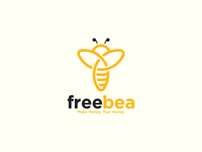 FreeBea Logo bea black branding clean cool design free gold honey illustraion illustrator logo logo design logodesign make money simple vector yellow
