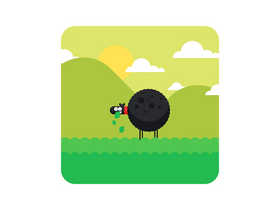 Sheep illustration with using just shapes art black cloud dark design fun graphic graphicdesign graphics green illustraion illustration art illustrator mountain mountains shape shapes sheep sun vector