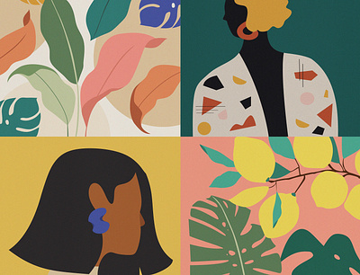 plants and women design graphic illustration illustrator photoshop
