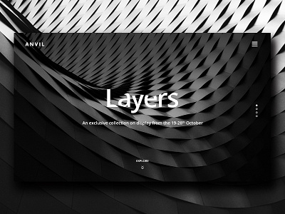 Day 003 - Landing Page dailyui landing page layers monochrome