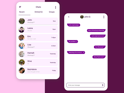 Light themed chat application app application design figma figmadesign light minimal mobile online theme ui ux