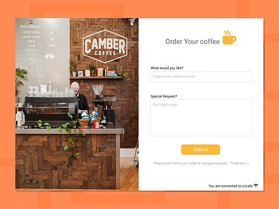 Coffee ordering screen application coffee design figmadesign minimal ui ux