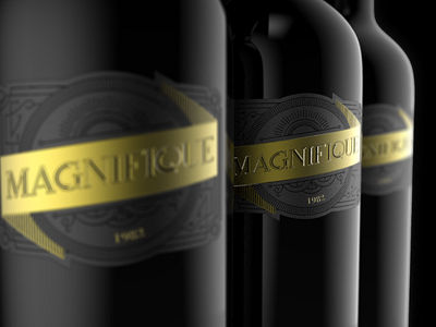 Magnifique - Wine 3d design 3d model 3d modeling 3d rendering c4d camera cinema 4d colorful industrial design keyshot label design packaging design product design render renders wine