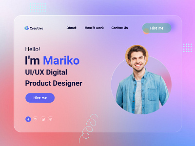 Header UI Exploration - Landing Page Design🔥 agency landing page colorful design design digital agency graphics design minimal clean design typography ui ux uxdesign web design