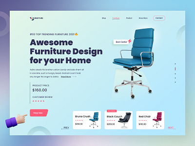 Furniture Shop Website Header - Ui Exploration