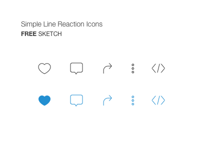 Reaction Icon Set button comment embed free icon like reaction share sketch