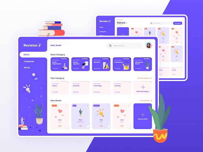 Learning web app by Olga Mzhvyachni on Dribbble