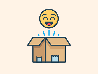 Home Delivery Satisfaction Icon box delivery face fun happy icon shipping smiley