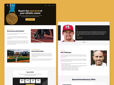 Athlete Guru Home Page figma landing page marketing site web design