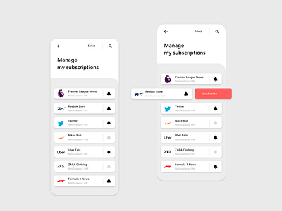 Unsubscribe app concept design ui ux