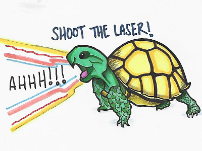 Shoot the laser! design illustration