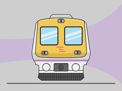 Mumbai Local Train flat illustration india local locomotive mumbai train vector