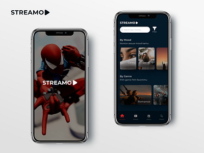 STREAMO - an App for Best Experience Streaming Movies adobexd app awesome design branding design movies product design streaming streaming app ui ui design vector