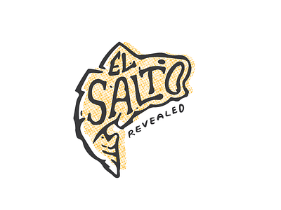 El Salto logo bass el salto fish halftone handmade largemouth logo type