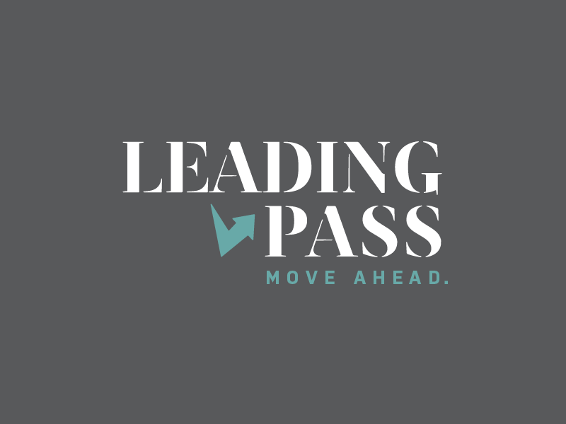 Leading Pass Logo ahead analytics arrow digital editorial leading marketing move online pass research