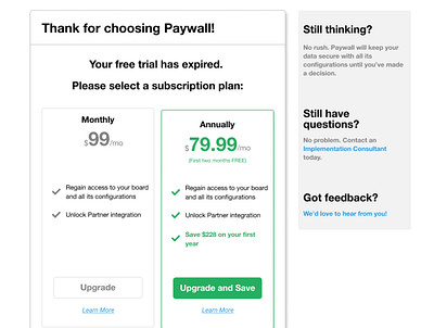 Daily UI 1 - Paywall screen b2b paywall subscription web app design