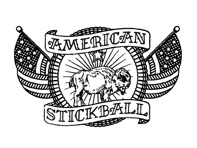 American Stickball americana buffalo design graphic design illustration stickball tattoo