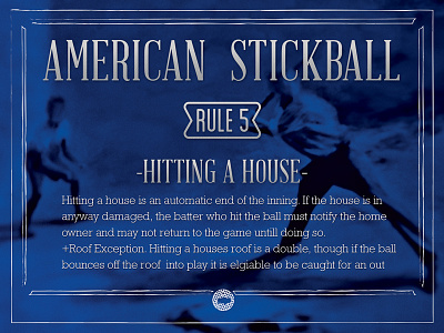 Stickball Painting Rule Page baseball design graphic design layout design stickball