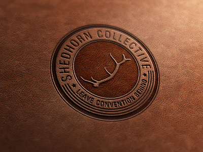 Shedhorn Collective design elk graphic design leather logo shedhorn stamp