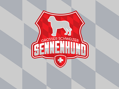 Sennenhund dog graphic design greater swiss mountain dog logo red and white swiss