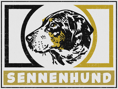 Sennenhund design dog drawing graphic design greater swiss mountain dog illustration layout matchbook sennenhund swissy