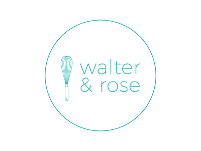 Walter & Rose Logo Design artisan bold brand branding colour cookies design flat illustration illustrator logo minimal minimalism minimalist minimalist logo rose typography vector walter whisk