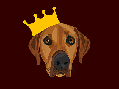 Lord Tank - Custom Dog Digitally Drawn Artwork - Rhodesian Ridge