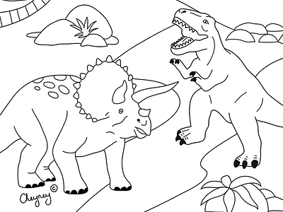 FREE Colouring In Dinosaurs