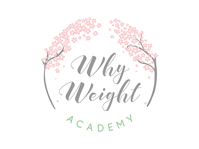 Why Weight Logo Design by Cheyney bloom branding cherry cherry blossom colour design flat illustration illustrator japan japanese logo logo designer minimal nutrition nutritionist sakura typography vector