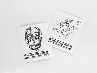 Gringas Stickers Designed by Cheyney branding buritto design gringas illustration inspired logo mangawhai mexican new zealand sticker stickers sugarskull vector