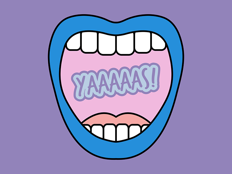 Mouth Pattern Dribble illustration flat saying speak up speak blue lips yaaaaas mouth vector powerful feminism feminist feminine design bright color bright colour design bold color bold