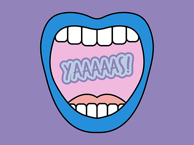 Mouth Pattern Dribble blue lips bold bold color bright bright color colour design feminine design feminism feminist flat illustration mouth powerful saying speak speak up vector yaaaaas
