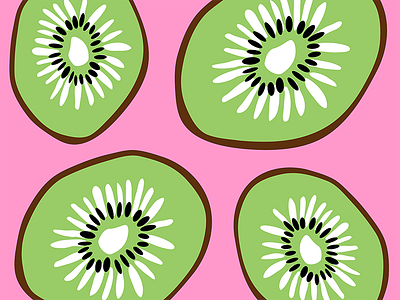 Kiwifruit Pattern Design bold bold color bright bright color colour design flat fruit fruity illustration illustrator kiwi kiwifruit new zealand nz pattern pattern design pink surface pattern design vector