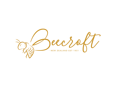 Beecroft Logo bee bold branding colour design flat honey identity design illustration insect label logo manuka new zealand nz visual identity