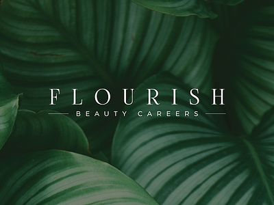 Flourish Beauty Careers Logo beauty branding careers design flat flourish fresh green identity identity branding identity design illustrator industry logo logo design logotype plants type typography vector