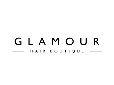 Glamour Hair Boutique Logo beauty boutique logo branding classic clean clean design design hair hair salon illustration illustrator logo minimal minimalist minimalist logo monochrome simple type typography vector