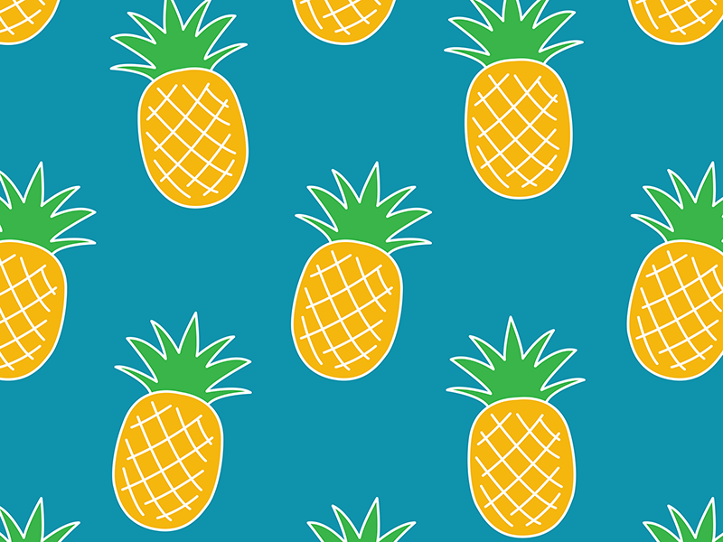 Pineapple Pattern tropical summertime fun summer surface pattern design logo fruity fruit powerful pattern bright color bright bold color illustrator bold colour flat vector illustration design